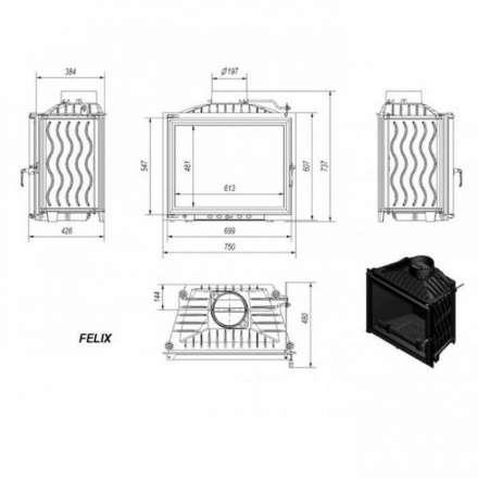 Каминная топка Kratki Felix в Гомеле