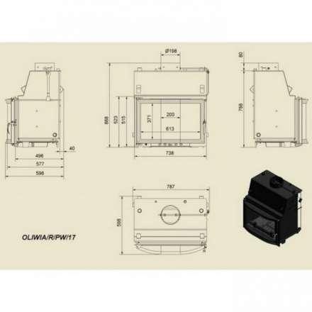 Каминная топка Kratki Oliwia/R/PW/17 в Гомеле