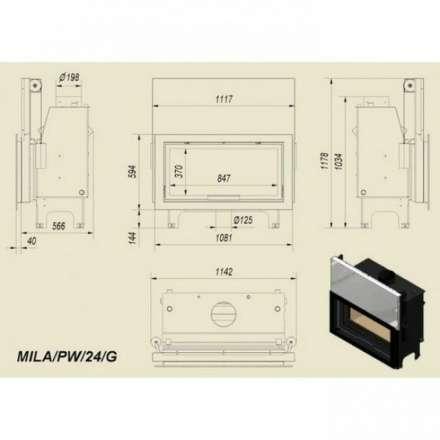 Каминная топка Kratki Mila/PW/24/G в Гомеле