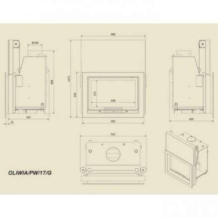 Каминная топка Kratki Oliwia/PW/17/G в Гомеле