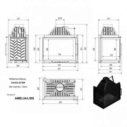 Каминная топка Kratki Amelia/L/BS в Гомеле
