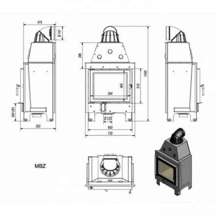 Каминная топка Kratki MBZ в Гомеле