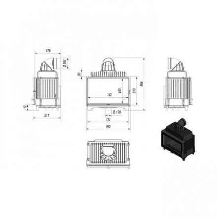 Каминная топка Kratki FRANEK/14 в Гомеле