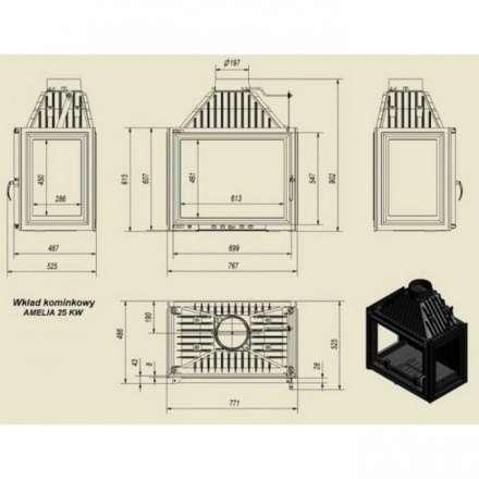 Каминная топка Kratki Amelia/LPT в Гомеле