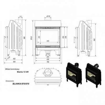 Каминная топка Kratki Blanka 670/570 в Гомеле