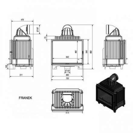 Каминная топка Kratki FRANEK/12 в Гомеле