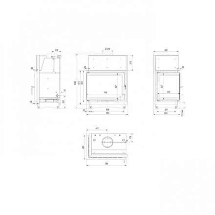 Каминная топка Kratki Amelia/PW/BL/24/BS/W/Deco в Гомеле