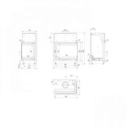 Каминная топка Kratki Amelia/PW/BP/24/BS/W/Deco в Гомеле