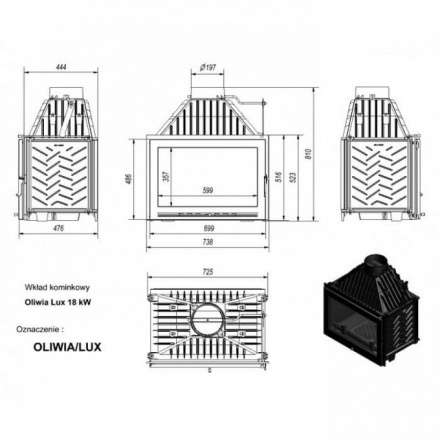 Каминная топка Kratki Oliwia/LUX в Гомеле