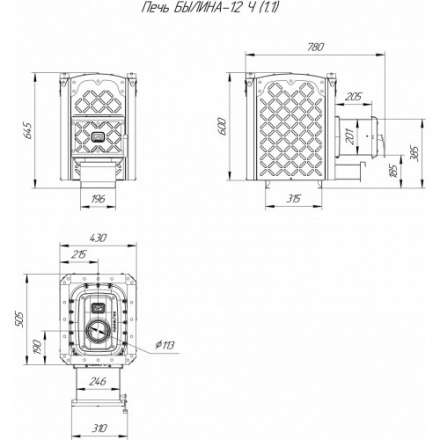Печь для бани Теплодар Былина-12Ч (1.1) в Гомеле